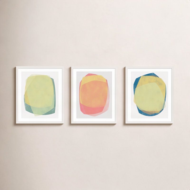 Eclipse 1-3 Painting by Jacques Pilon, White, 50" H x 120" W