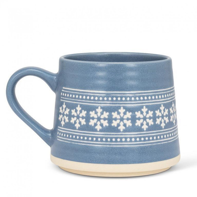 Wide Base With Snowflakes Mug