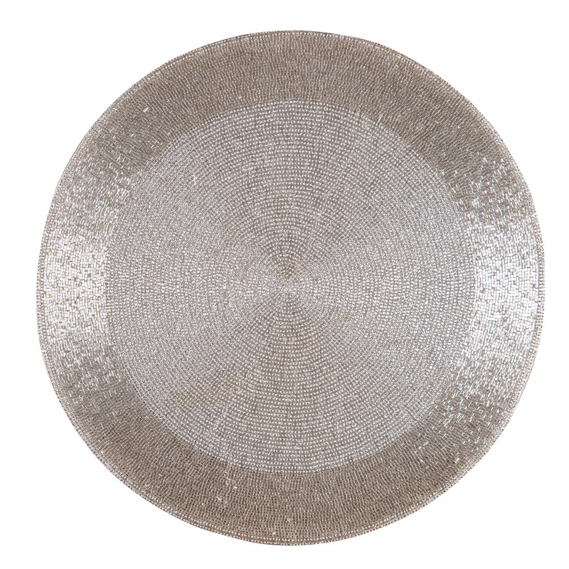 Tapis rond Rikki, 17", Argent