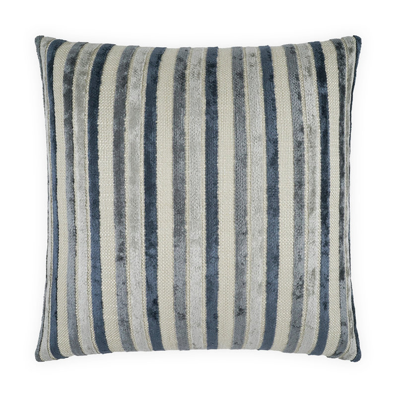 Coussin Borderline, Carré 20 po, Bleu
