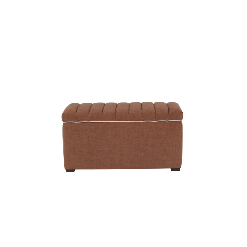 Angela Channel Tufted Storage Bench, Red