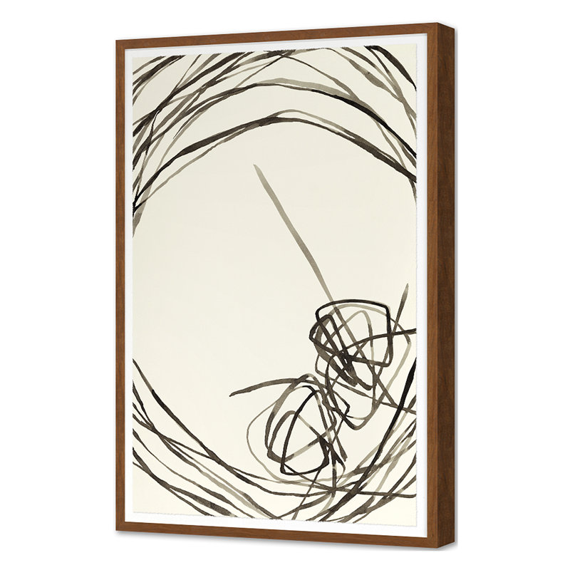 Swoops 2 Print by Hable Construction, Walnut Single Picture Framed, 39" H x 26" W