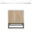Table d'appoint Birch Coastal Modern avec tiroir, plateau en bois naturel et pieds en métal noir