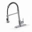 Robinet de cuisine en acier inoxydable chromé avec douchette rétractable et poignée simple pour lavabo de camping utilitaire et éviers de bar