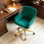 Ensemble de bureau à domicile et de chaise, bureau d'ordinateur carré blanc avec ensemble de chaises de bureau rembourrées, ensemble de chaise de travail pivotant à hauteur réglable, ensemble de chaise de coiffeuse en velours / polyuréthane, ensemble de mobilier de poste de travail multi-paquets