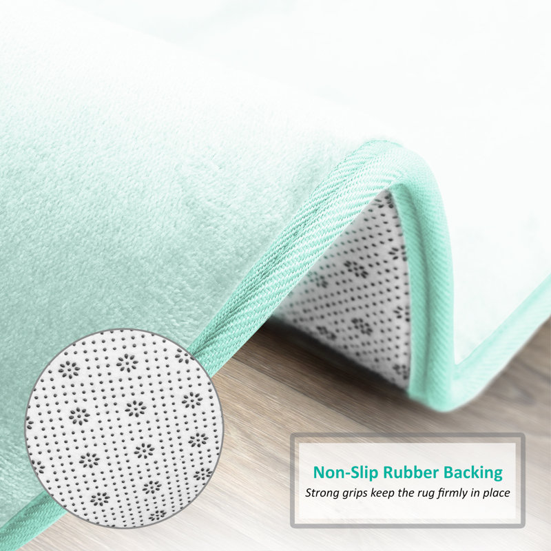 Ultra Soft and Absorbent Memory Foam Bath Rug Set with Non-Slip Backing, Light Baby Blue, Small: 24" L x 17" W