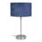 Dadiva Brushed Chrome Stem Table Lamp with Grey Velvet Reni Shade-1570921144-1570921146-1570921140