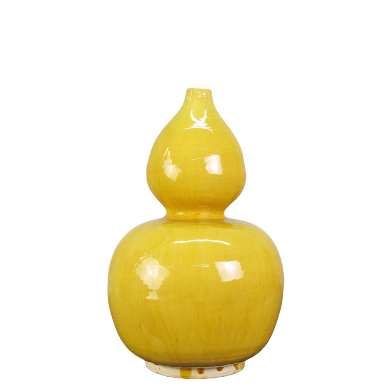 Asian Classic Handmade Table Vase, Yellow