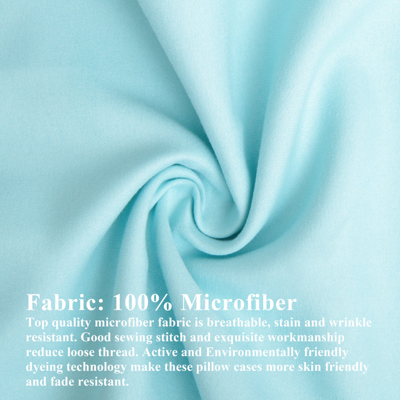 Taies d'oreiller pour tout-petits, 100% microfibre brossée avec fermeture à enveloppe, 14 po x 20 po - NTBAY, Aqua