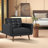 Gaige 36.61'' Wide Mid-Century Faux Leather Tufted Back Armchair With Solid Wood Legs-118803972