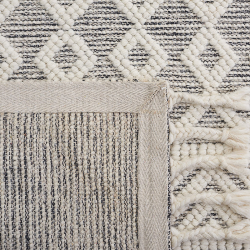 Natura Flat Weave Wool Geometric Rug, Rectangle 5' x 8'