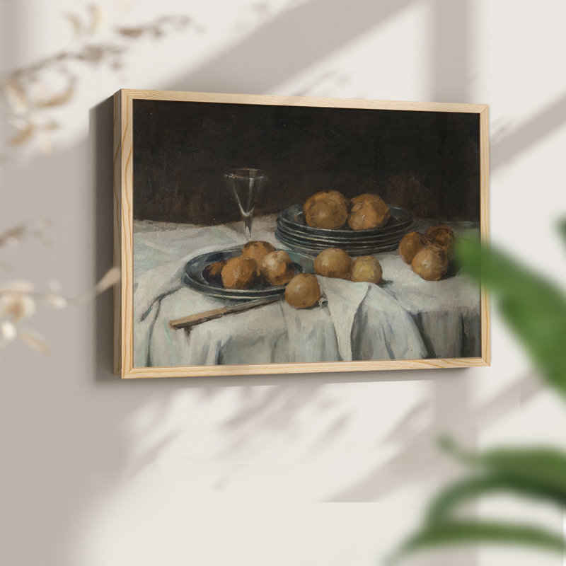 Motif floral rétro-imprimé encadré, H 11 po x l 14 po, Naturel