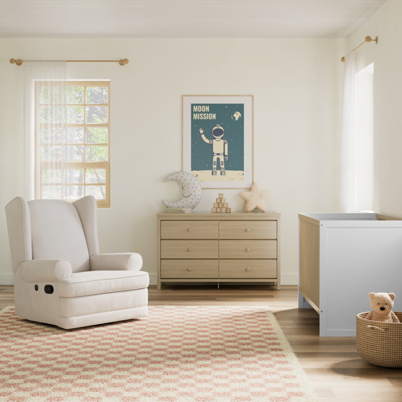Alpine 6 Drawer Double Dresser, Driftwood