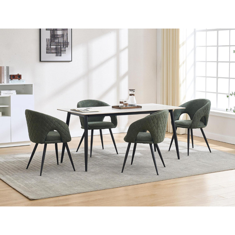 47.5cm H Upholstered Metal Accent, Green