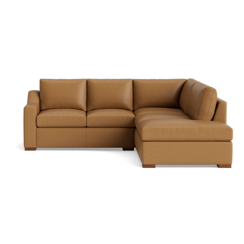 Lucca Sectional, Bison Butterscotch Top Grain Leather, Right Hand Facing