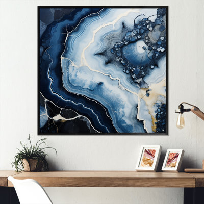Blue Stone Geode, reproduction d'art sur toile
