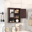 Armoire de rangement murale en bois avec miroir-1627200048