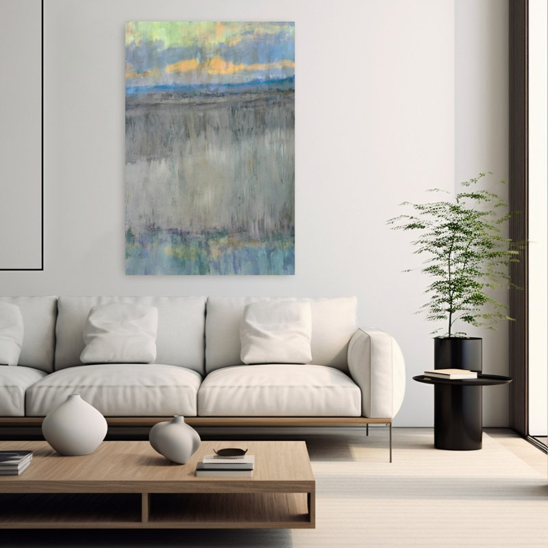 Down By The Bay, art abstrait de paysage côtier, H 40 po x l 60 po