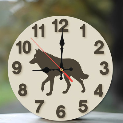 Horloge murale loup