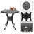 Round Patio Bistro Table Cast Aluminum Patio Dining  Table for Garden,Black
