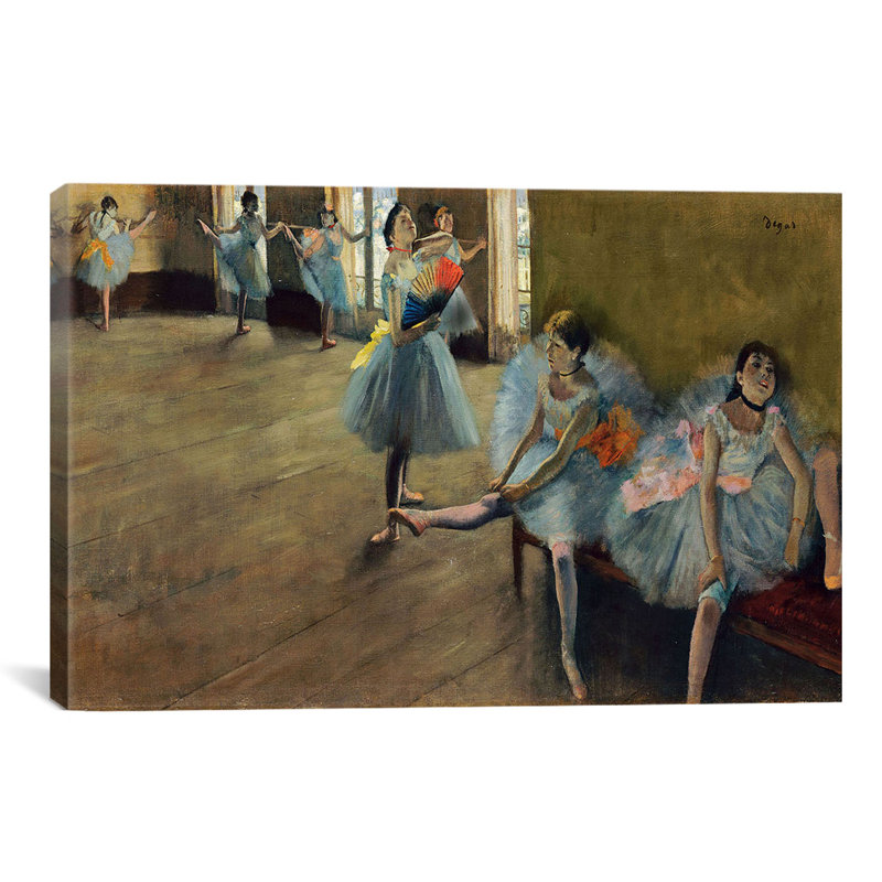 «Dancers» Rail par Edgar Degas, reproduction d'art sur toile, H 40 po x l 60 po x P 1,5 po, Toile tendue, Pas de tapis