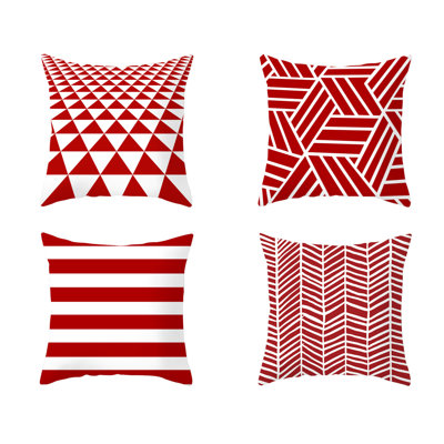 Geometric Cotton Blend Pillow Cover