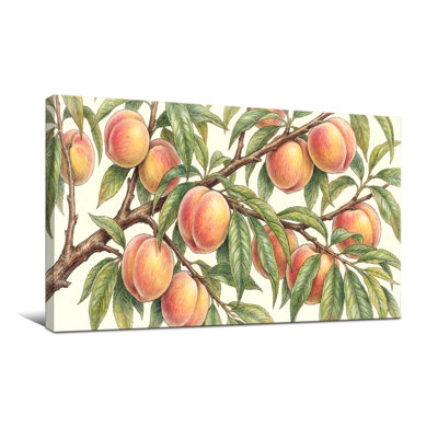 Plants &Flowers Peach Tree Branch With Ripe Fruits And Green Leaves