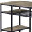 Spacious Rustic Oak & Black Kitchen Island - Industrial Look For Dining Room And Versatile Area Use