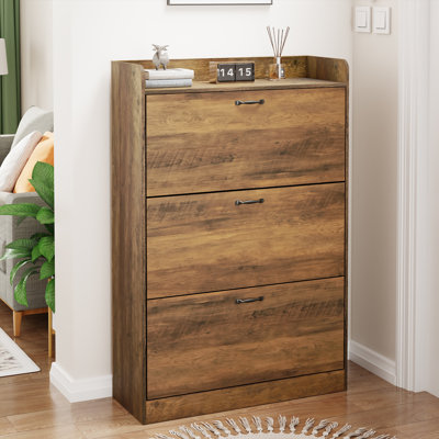 24 Pair Farmhouse Shoe Storage Cabinet