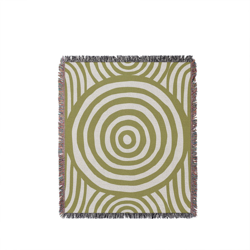 Jeté en coton Alaka, 50 po x 70 po - Double / Double, Chartreuse
