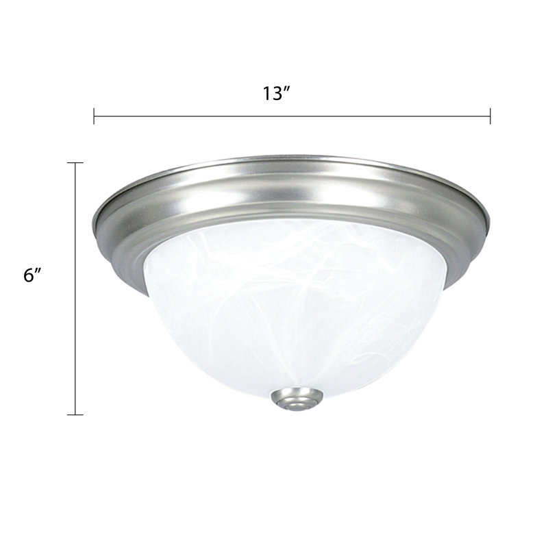 Plafonnier encastré simple à 2 lumières Kathline, H 6 po x l 13 po x P 13 po