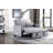 Light Grey Linen Fabric 3-In-1 Convertible Sleeper Loveseat With Side Pocket.