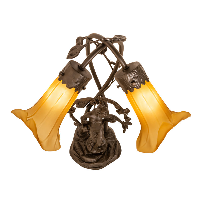 Amber Pond Lily Table Lamp