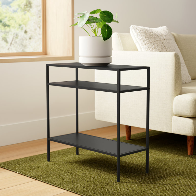 Level Steel Top End Table, Blackened Bronze