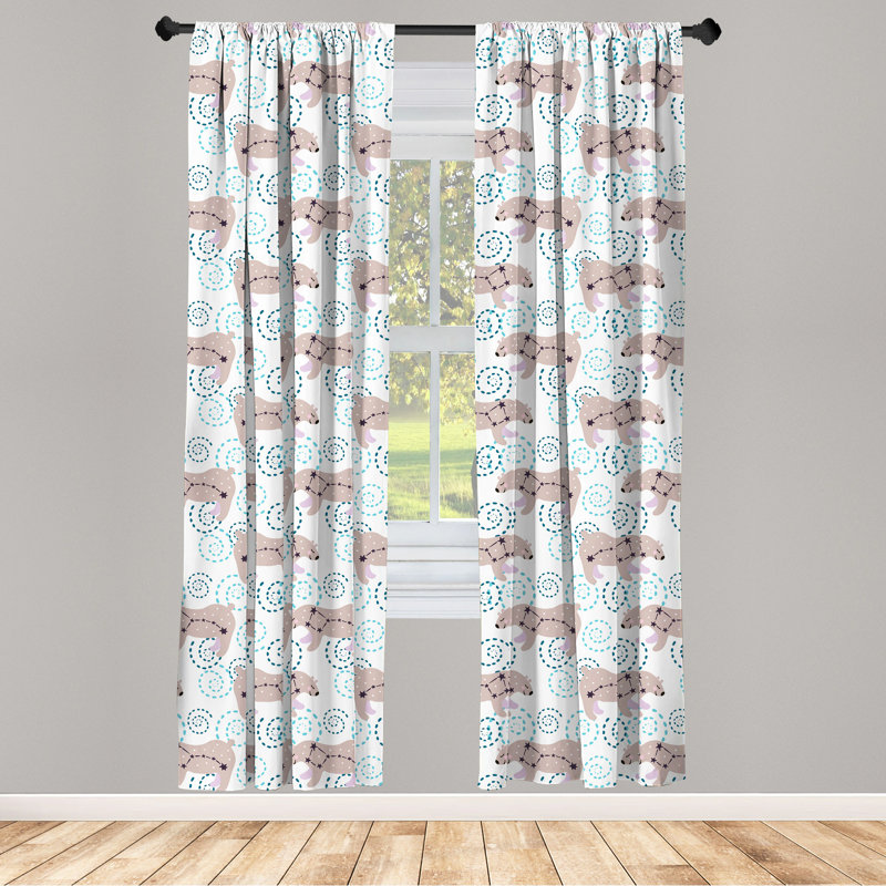 Paire de rideaux semi-transparents avec passe-tringle Bear, 28 po x 84 po