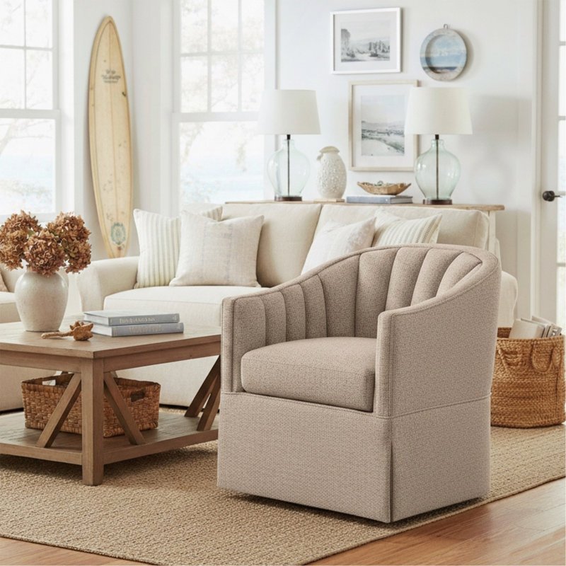 Fauteuil d'appoint pivotant à jupe, Gris