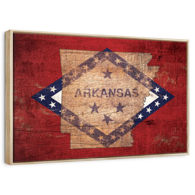 Carte d'État sur le drapeau de l'Arkansas