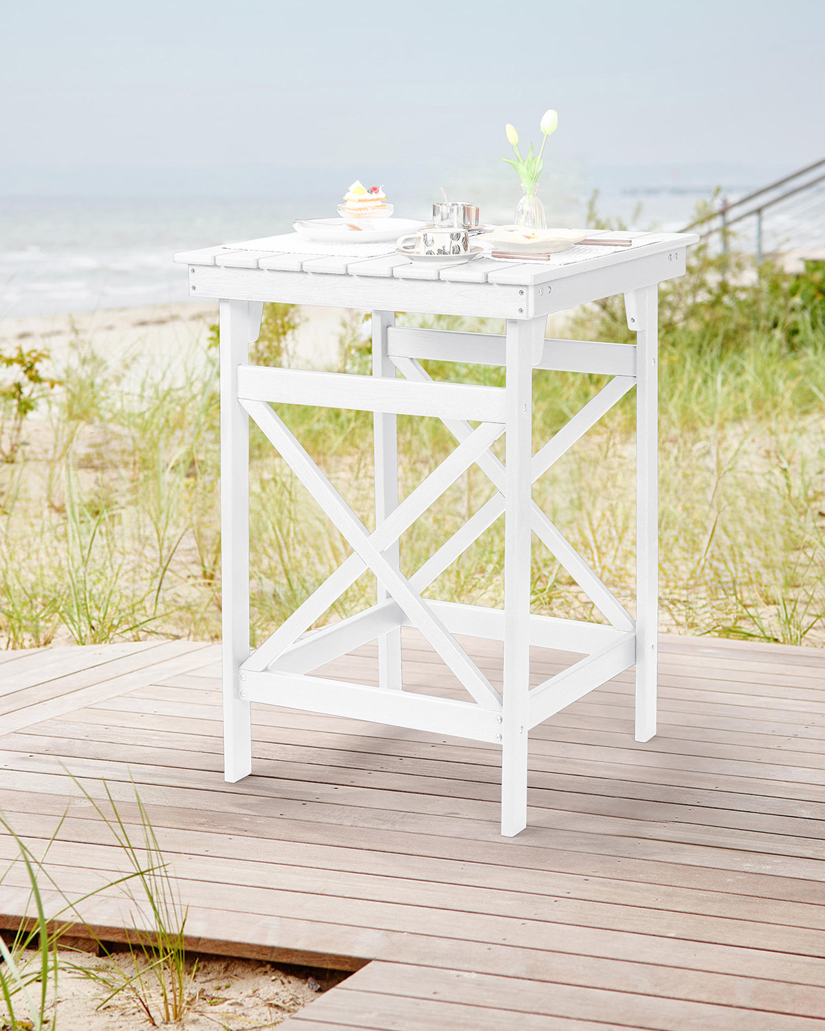 Breakwater Bay HDPE Outdoor Bar Table, 41" Adirondack Outdoor Bar ...