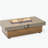 48-inch Iron Fire Pit Table with Wood Grain Surface