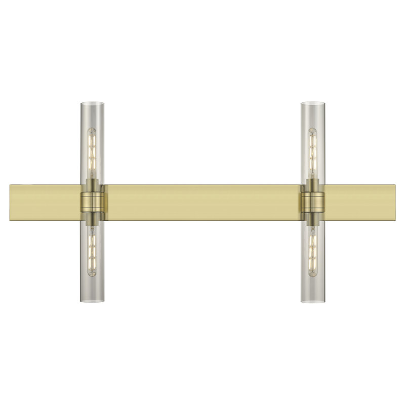 Ballston - Maliyah - 4 Light 51" Bath Vanity Light, Antique Brass, Light Smoke