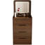 (48cm) (noyer) Bureau de coiffeuse 3 en 1 avec miroir Plip, petit ensemble de coiffeuse avec bureau en verre visible, coiffeuse compacte à maquillage avec 3 tiroirs-596479666-596479669