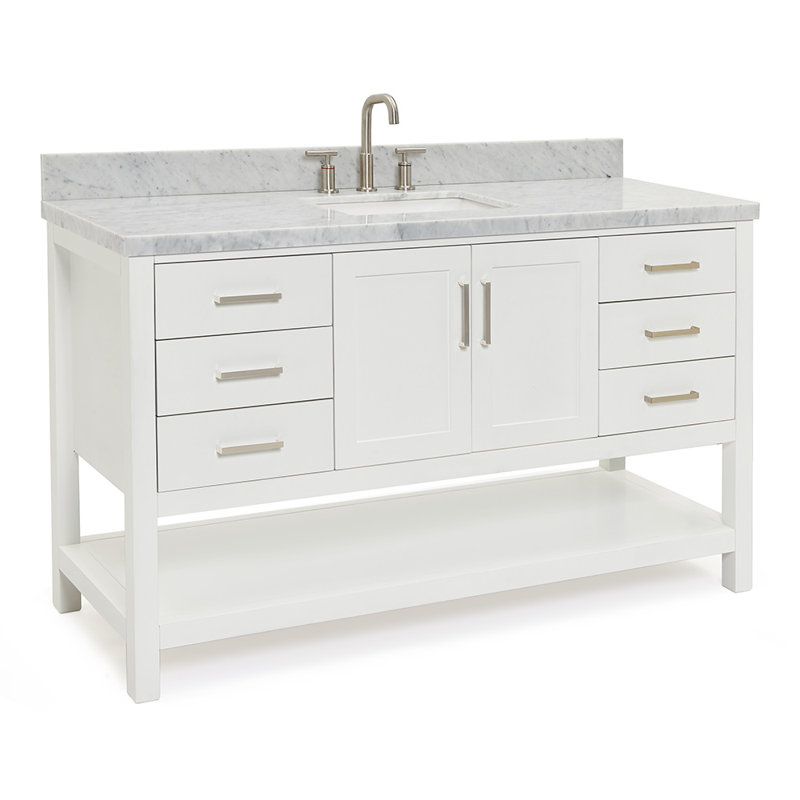Ensemble de meuble-lavabo simple 61 po Moille, Blanc