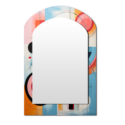 Pop Art géométrique harmonie I - miroir décoratif asymétrique Pop Art, miroir mural Glam Arch, impression sur métal