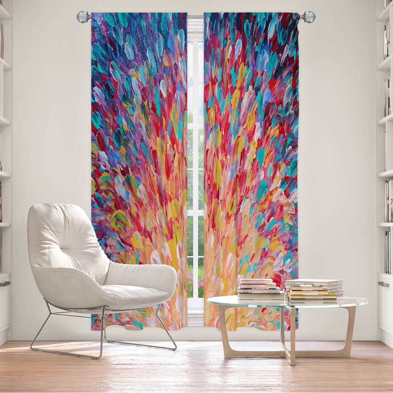 Room Darkening Curtain Pair, 20" W x 52" L, Yellow/Red/Purple/Blue