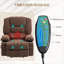  Fauteuil inclinable compact de massage inclinable électrique en polyester brun avec chauffage et télécommande-433360099