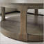 Grande table basse ronde de 40 po à 2 niveaux de style rustique Mid-Century avec roulettes pour le salon, le bureau et un appartement