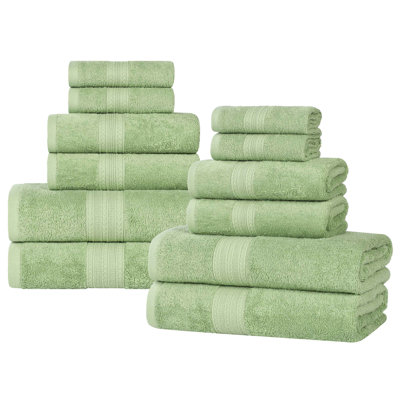 Ensemble de serviettes de bain écologiques en coton 12 pièces Hannu