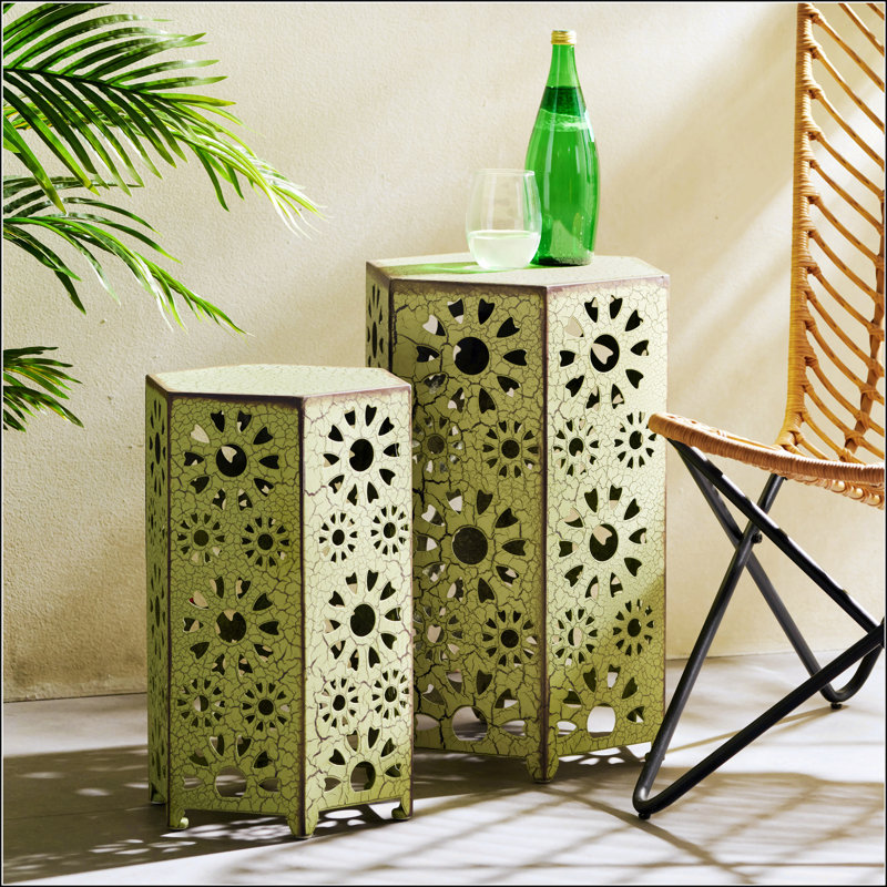 Table d'appoint d'extérieur ELIAA Sunburst, Vert