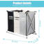 Foldable Laundry Cloth Hamper Sorter Basket with 3 Sections for Sorting