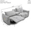 Espace de vie inclinable avec porte-gobelet, tissu d'ameublement en lin